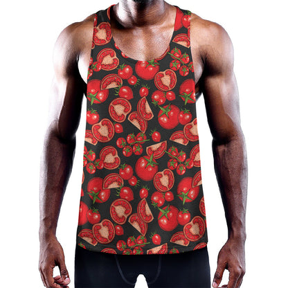 Red Ripe Tomatoes Pattern Print Training Tank Top