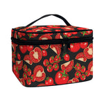 Red Ripe Tomatoes Pattern Print Travel Makeup Bag