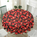 Red Ripe Tomatoes Pattern Print Waterproof Round Tablecloth