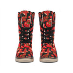 Red Ripe Tomatoes Pattern Print Winter Boots