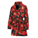 Red Ripe Tomatoes Pattern Print Women's Bathrobe