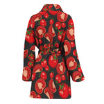 Red Ripe Tomatoes Pattern Print Women's Bathrobe