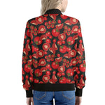 Red Ripe Tomatoes Pattern Print Women's Bomber Jacket