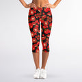 Red Ripe Tomatoes Pattern Print Women's Capri Leggings