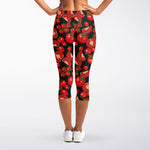 Red Ripe Tomatoes Pattern Print Women's Capri Leggings