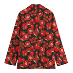 Red Ripe Tomatoes Pattern Print Women's Cotton Blazer