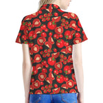 Red Ripe Tomatoes Pattern Print Women's Polo Shirt