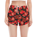Red Ripe Tomatoes Pattern Print Women's Split Running Shorts