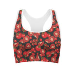 Red Ripe Tomatoes Pattern Print Women's Sports Bra