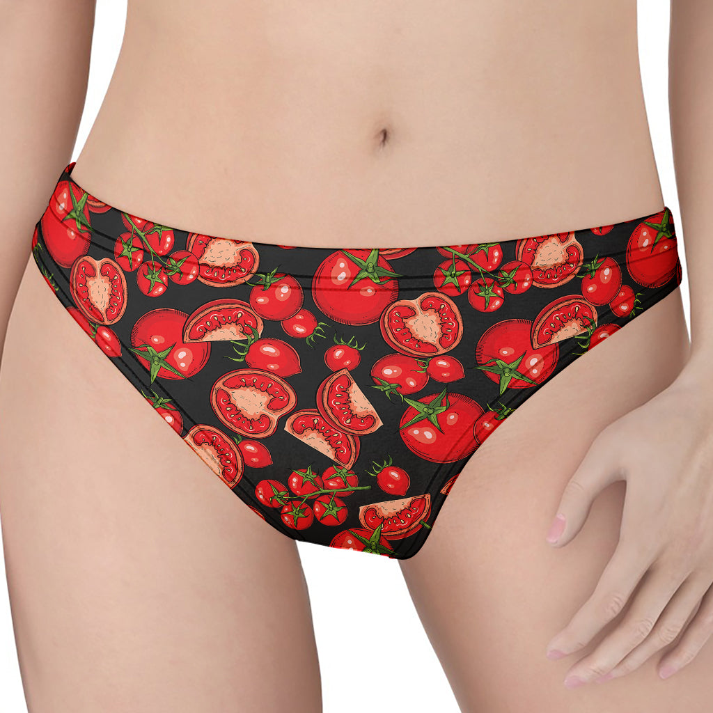 Red Ripe Tomatoes Pattern Print Women's Thong