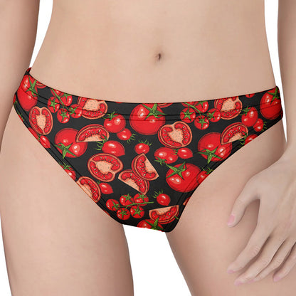 Red Ripe Tomatoes Pattern Print Women's Thong
