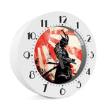 Red Rising Sun Samurai Print Alarm Clock