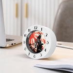 Red Rising Sun Samurai Print Alarm Clock