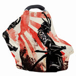 Red Rising Sun Samurai Print Baby Seat Cover