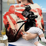 Red Rising Sun Samurai Print Baby Seat Cover