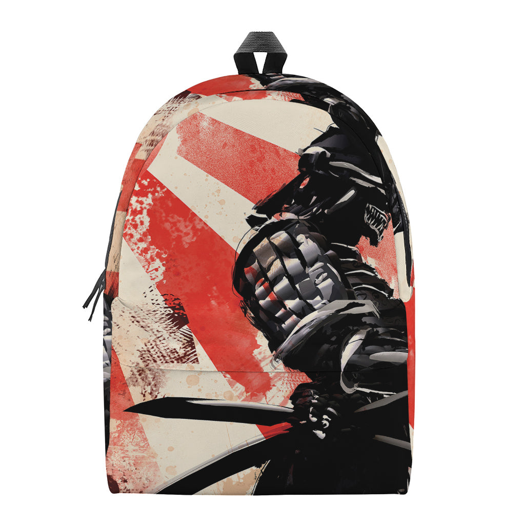 Red Rising Sun Samurai Print Backpack