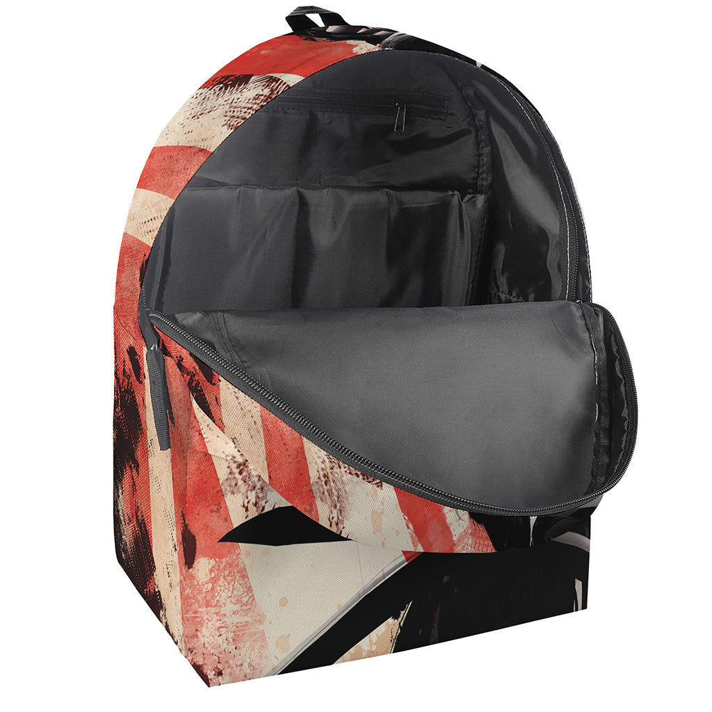 Red Rising Sun Samurai Print Backpack