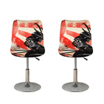 Red Rising Sun Samurai Print Bar Stool Covers