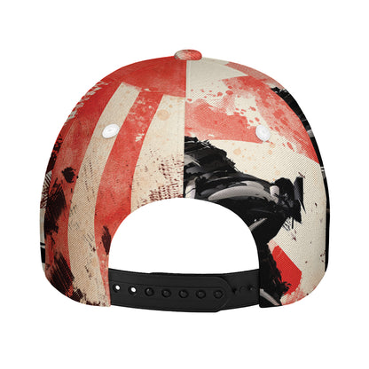 Red Rising Sun Samurai Print Baseball Cap