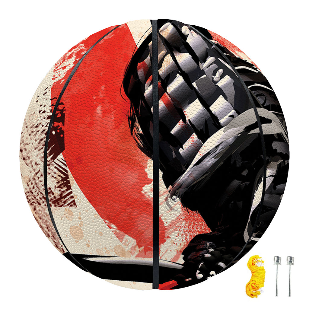 Red Rising Sun Samurai Print Basketball