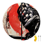 Red Rising Sun Samurai Print Basketball