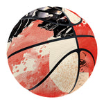 Red Rising Sun Samurai Print Basketball