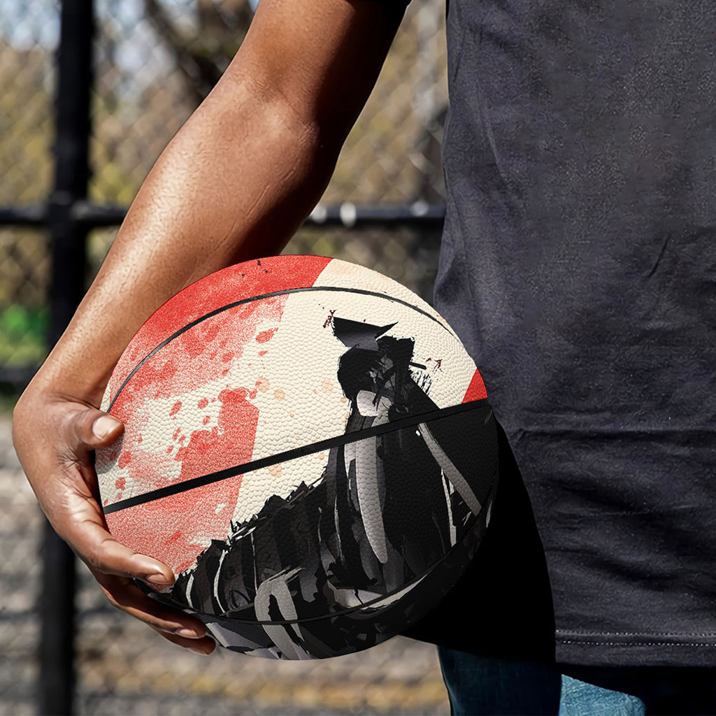 Red Rising Sun Samurai Print Basketball – GearFrost