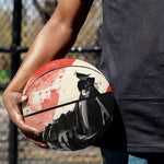 Red Rising Sun Samurai Print Basketball