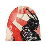 Red Rising Sun Samurai Print Beanie