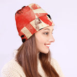 Red Rising Sun Samurai Print Beanie