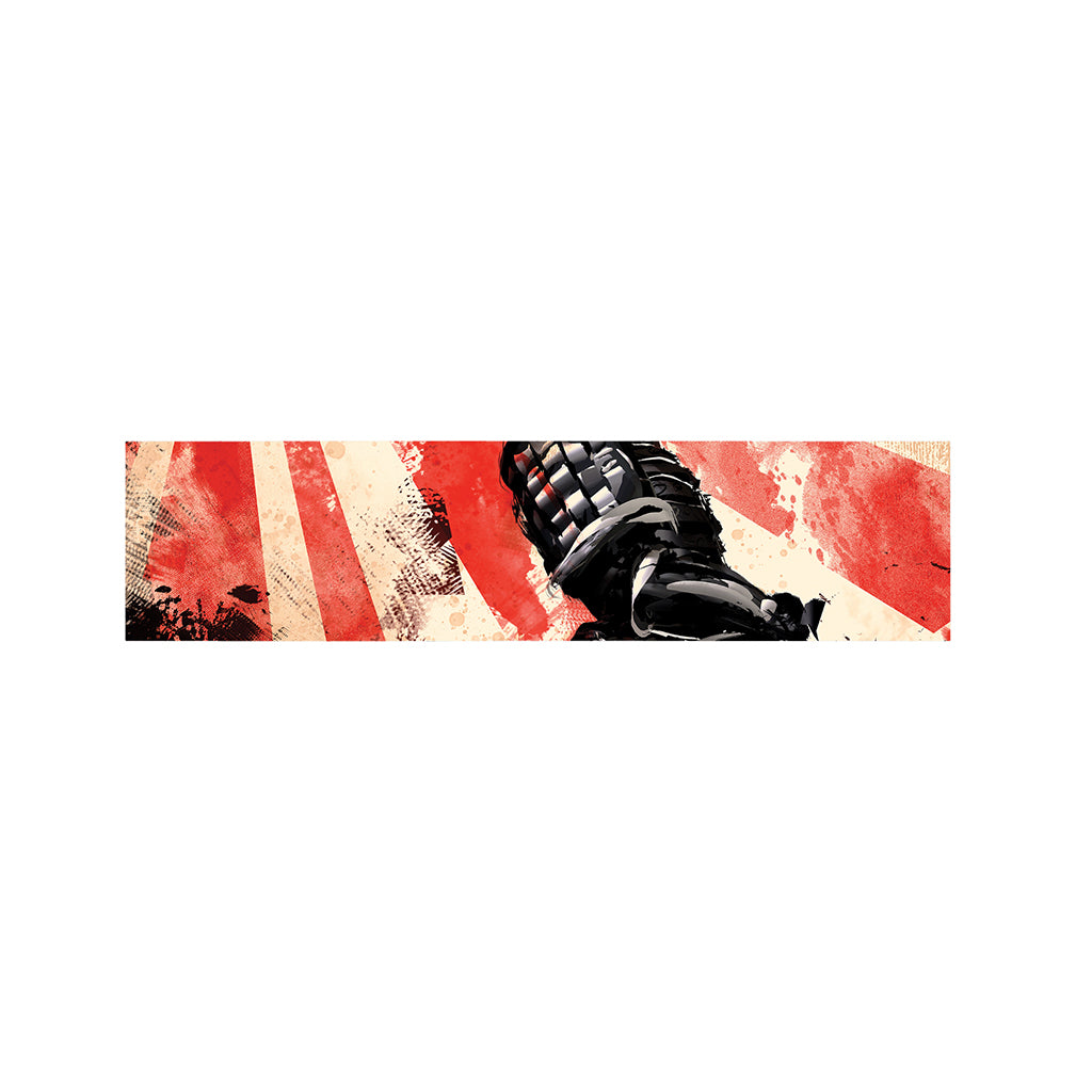 Red Rising Sun Samurai Print Bed Runner
