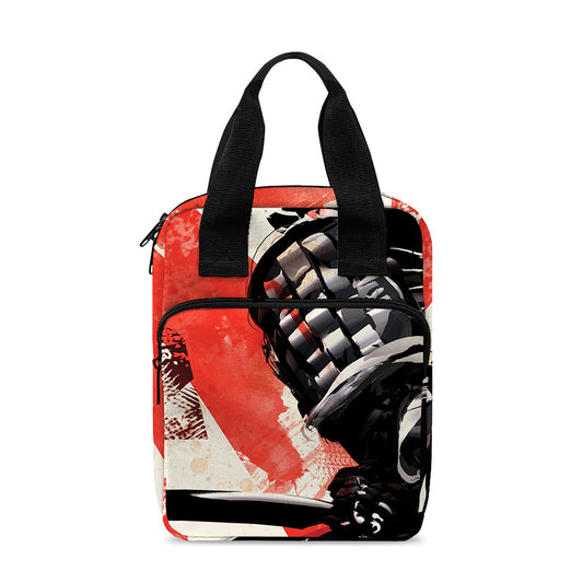 Red Rising Sun Samurai Print Bible Tote Bag