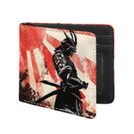 Red Rising Sun Samurai Print Bifold Wallet