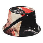 Red Rising Sun Samurai Print Bucket Hat