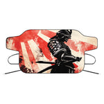Red Rising Sun Samurai Print Car Windshield Snow Cover