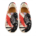 Red Rising Sun Samurai Print Casual Shoes