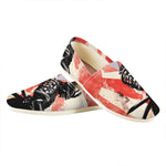 Red Rising Sun Samurai Print Casual Shoes
