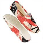 Red Rising Sun Samurai Print Casual Shoes