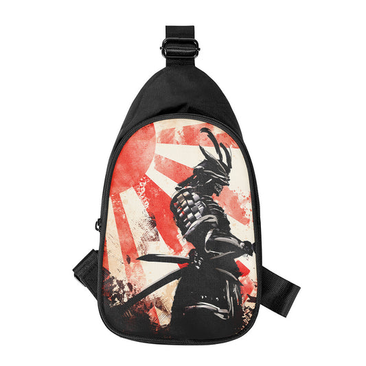 Red Rising Sun Samurai Print Chest Bag