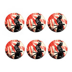 Red Rising Sun Samurai Print Coaster Set