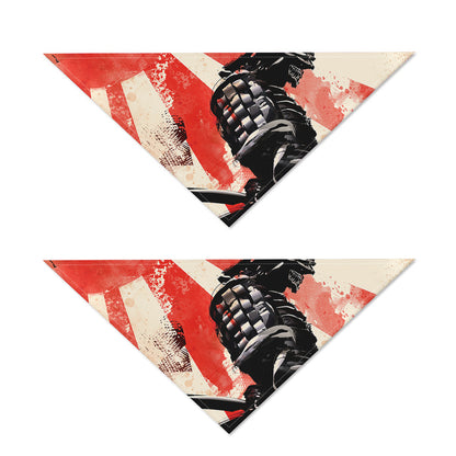 Red Rising Sun Samurai Print Dog Bandana