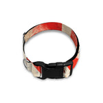 Red Rising Sun Samurai Print Dog Collar