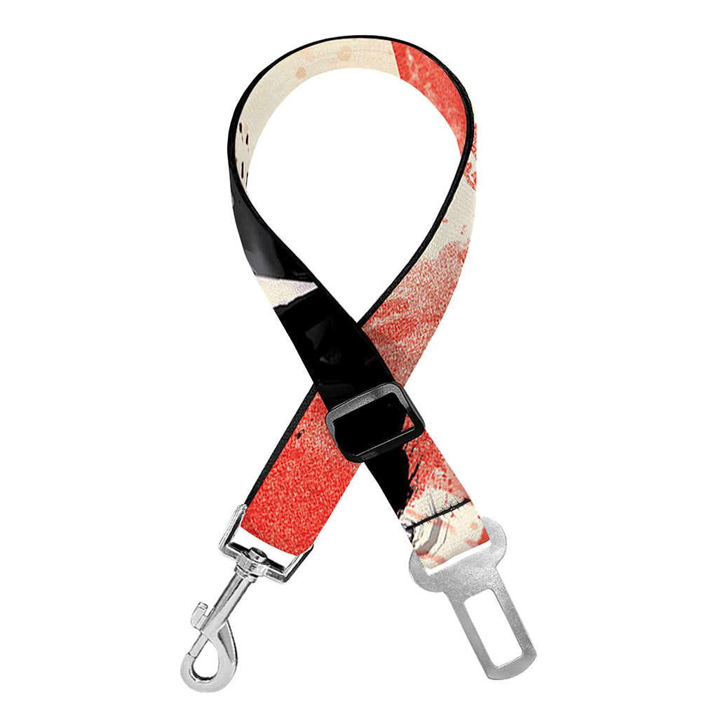 Red Rising Sun Samurai Print Dog Seat Belt