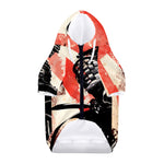 Red Rising Sun Samurai Print Dog Zip Up Hoodie