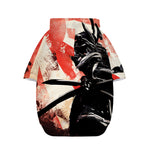 Red Rising Sun Samurai Print Dog Zip Up Hoodie