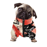 Red Rising Sun Samurai Print Dog Zip Up Jacket