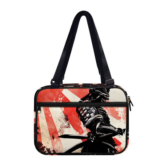 Red Rising Sun Samurai Print Double Strap Bible Bag