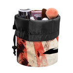 Red Rising Sun Samurai Print Drawstring Makeup Bag