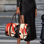 Red Rising Sun Samurai Print Duffle Bag