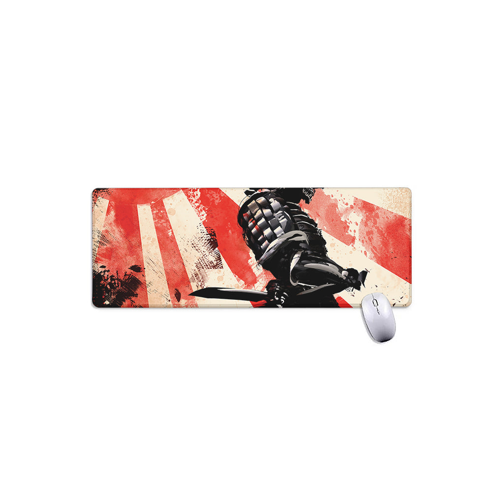 Red Rising Sun Samurai Print Extended Mouse Pad